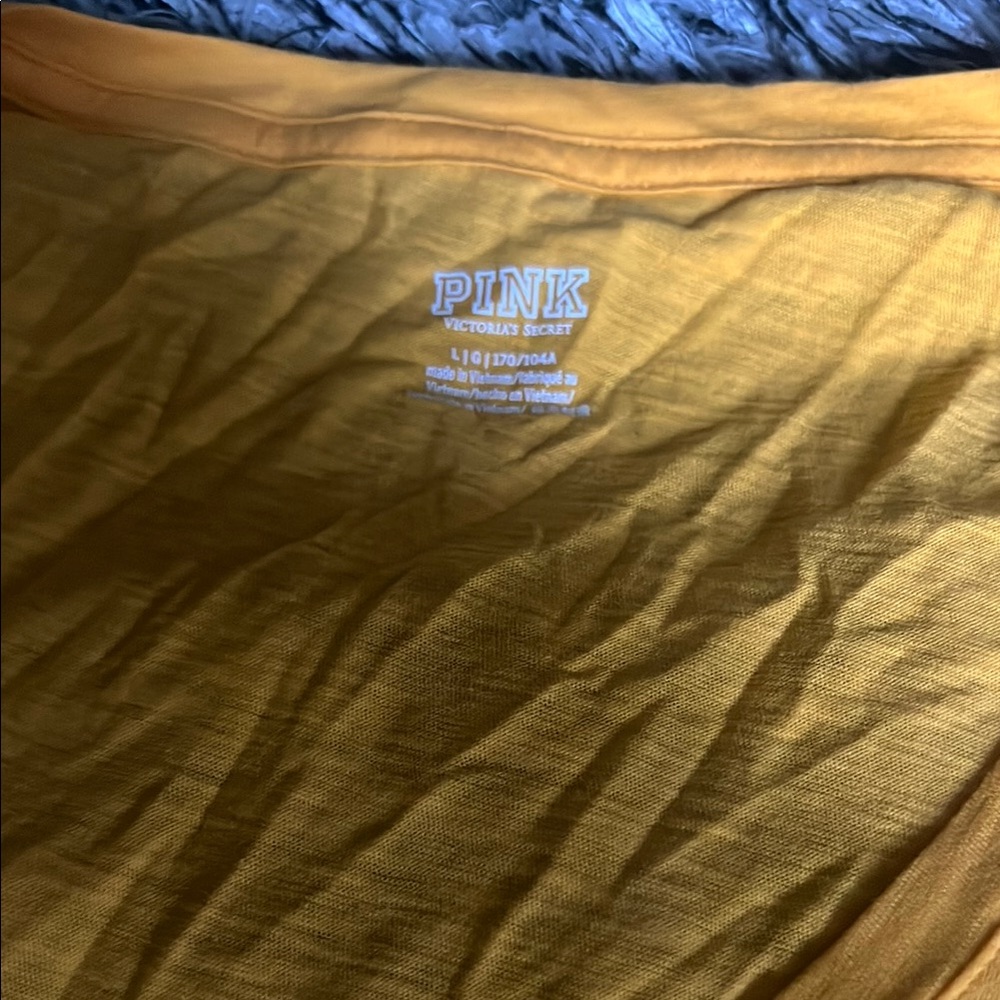 PINK Victoria's Secret Mustard Short Sleeve Tee
